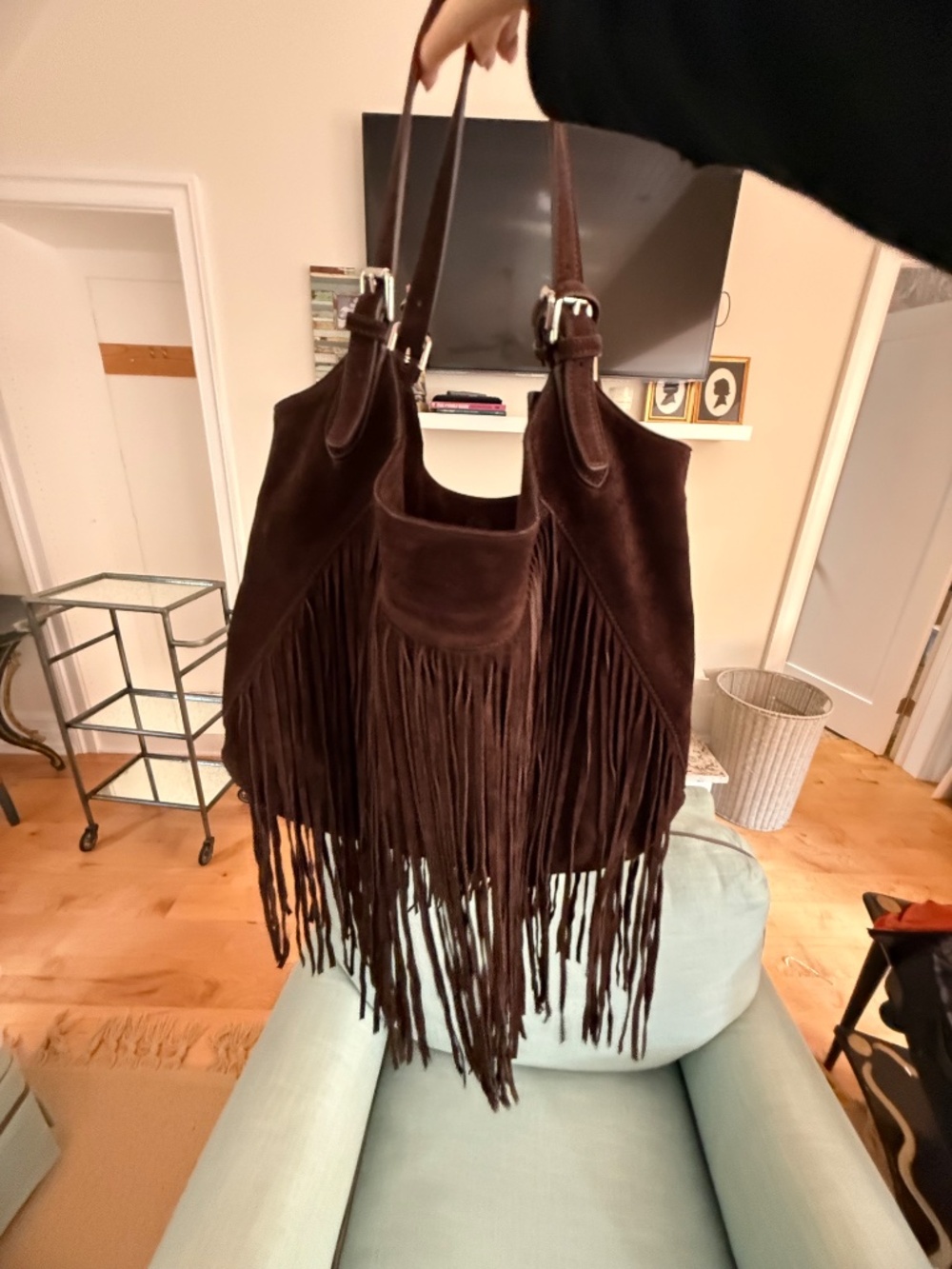 Ralph Lauren Fringe suede shoulder bag - Picture 6 of 14